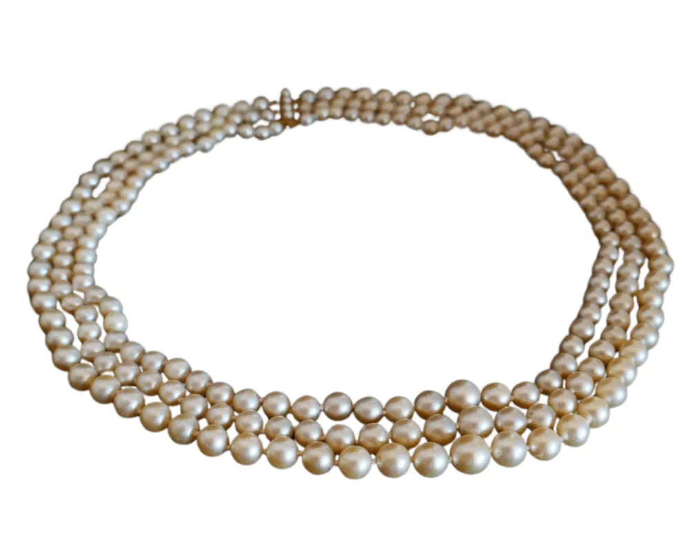 Collier De Perles De Culture 3 Rangs, Fermoir Perles sold by 58 Facettes