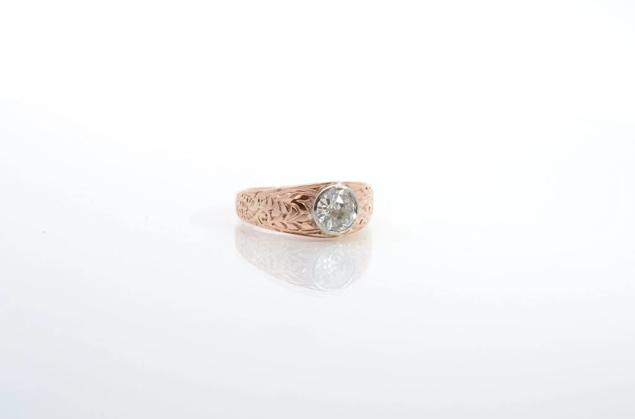 Bague jonc style ancien or et platine diamant sold by 58 Facettes product image thumbnail 2