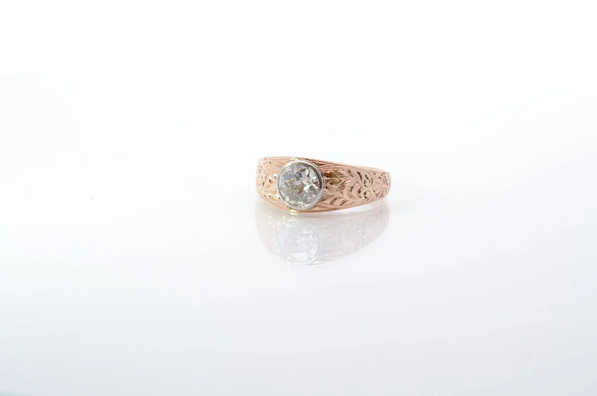 Bague jonc style ancien or et platine diamant sold by 58 Facettes product image thumbnail 4