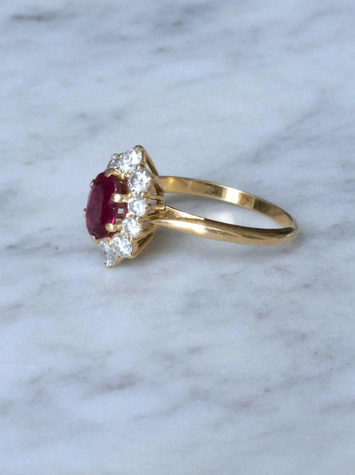 Bague marguerite rubis et diamants sold by 58 Facettes product image thumbnail 5