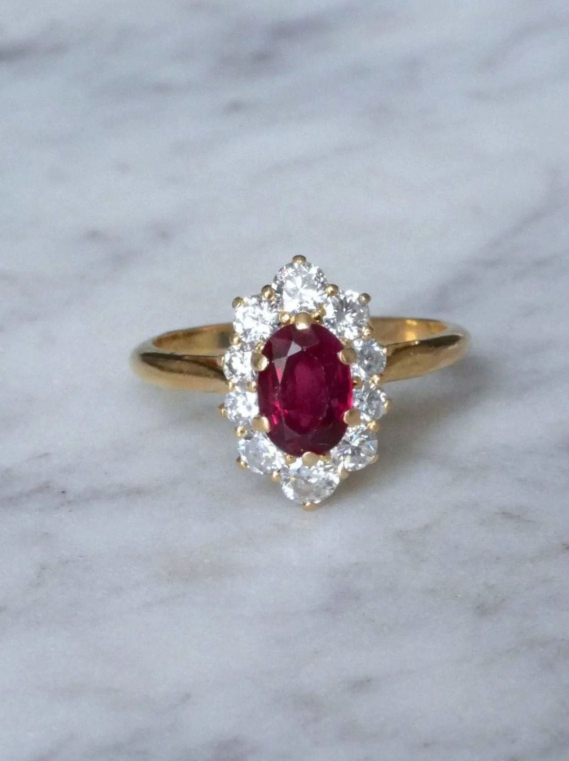 Bague marguerite rubis et diamants sold by 58 Facettes product image thumbnail 4