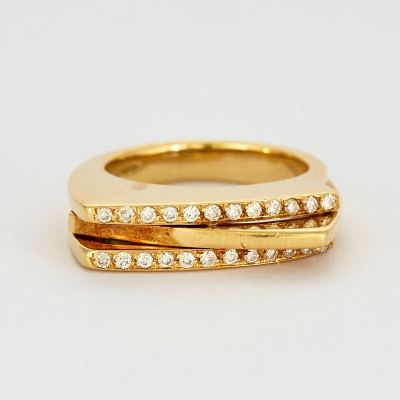 Bague moderniste en or jaune et diamants sold by 58 Facettes