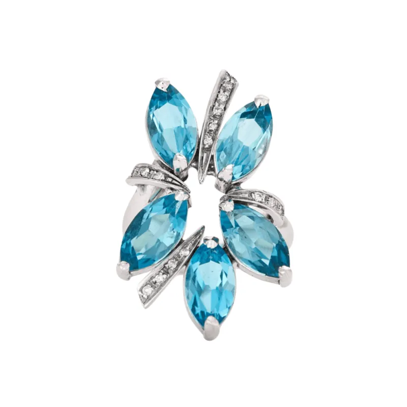 Bague diamants et topazes sold by 58 Facettes