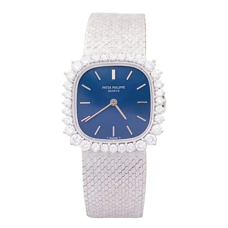 Montre Patek Philippe or blanc, diamants. sold by 58 Facettes