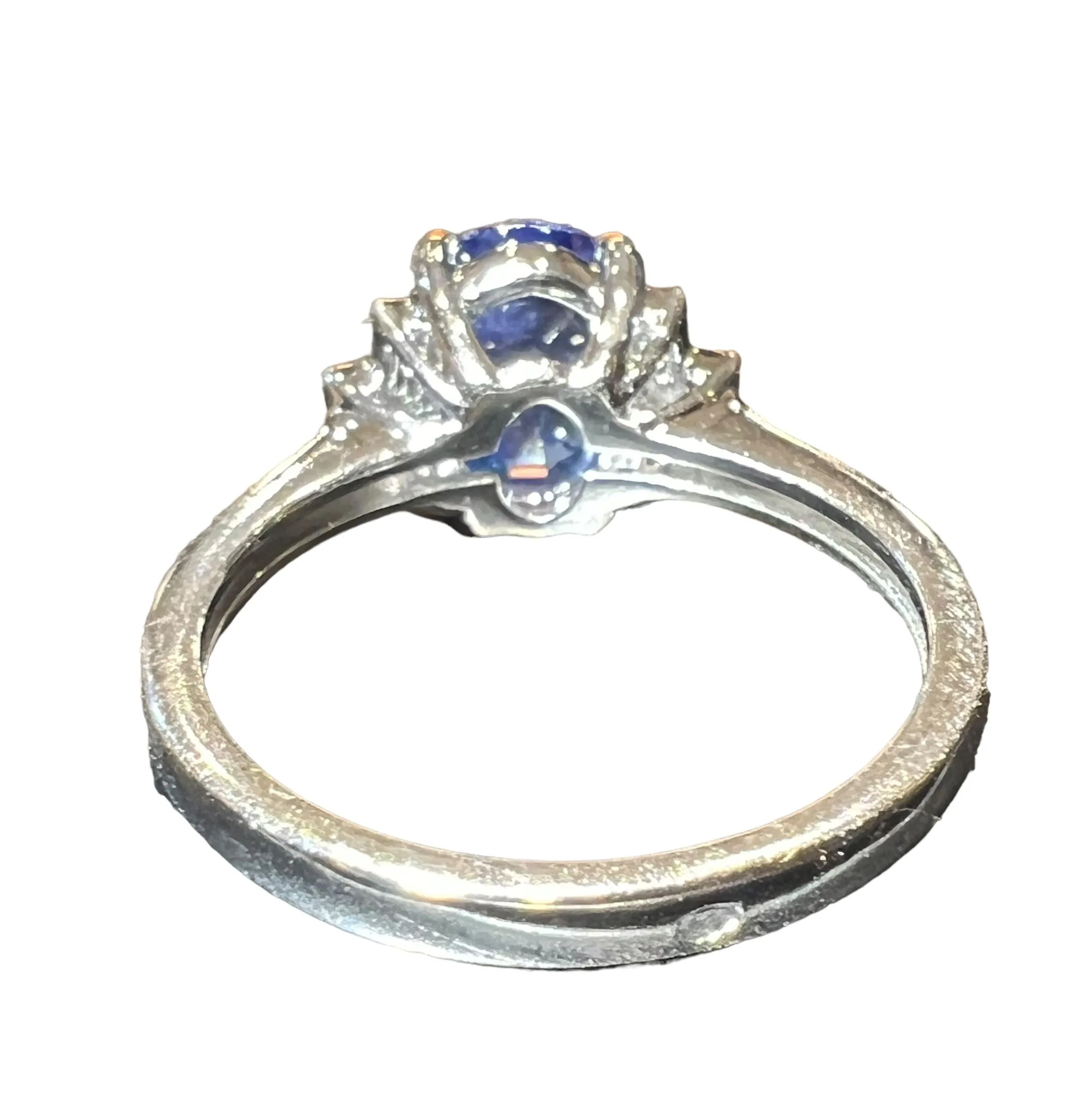 bague saphir de Ceylan entouré diamants calibrés sold by 58 Facettes product image thumbnail 3