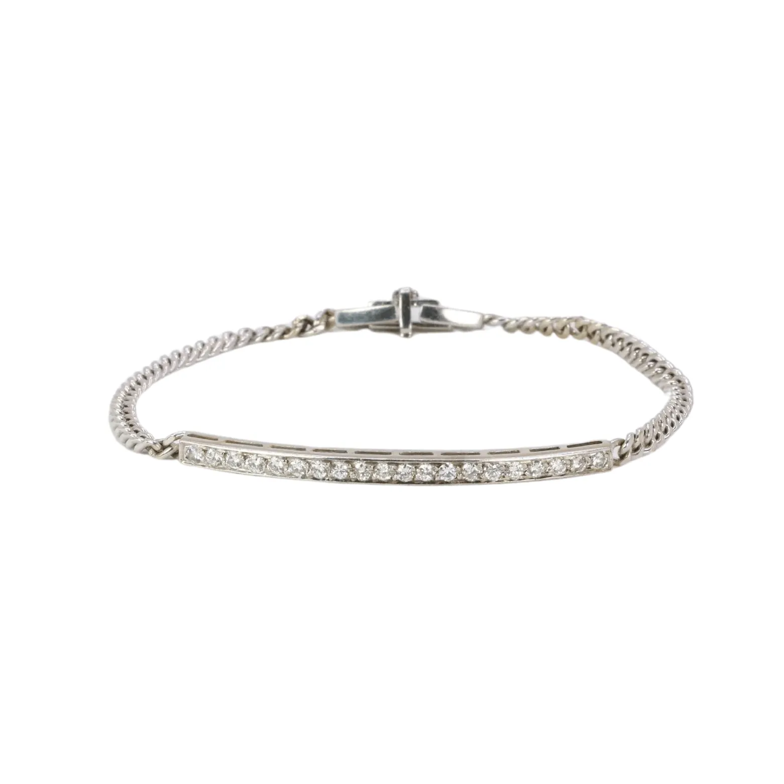 Bracelet chaîne gourmette ligne 20 diamants 0,6 ct sold by 58 Facettes