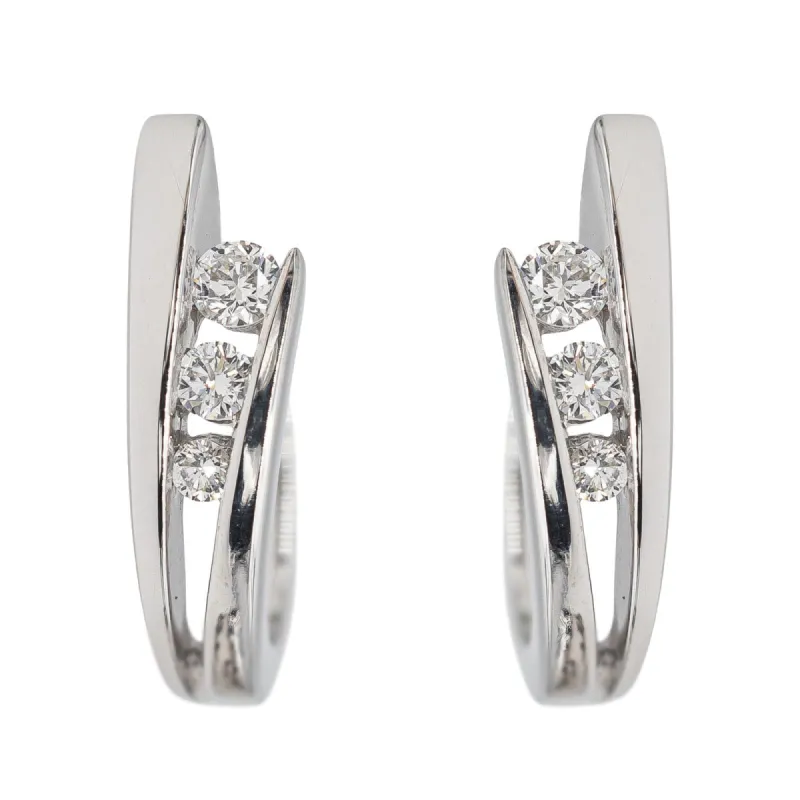 Boucles d'oreilles Créoles Or blanc Diamant sold by 58 Facettes