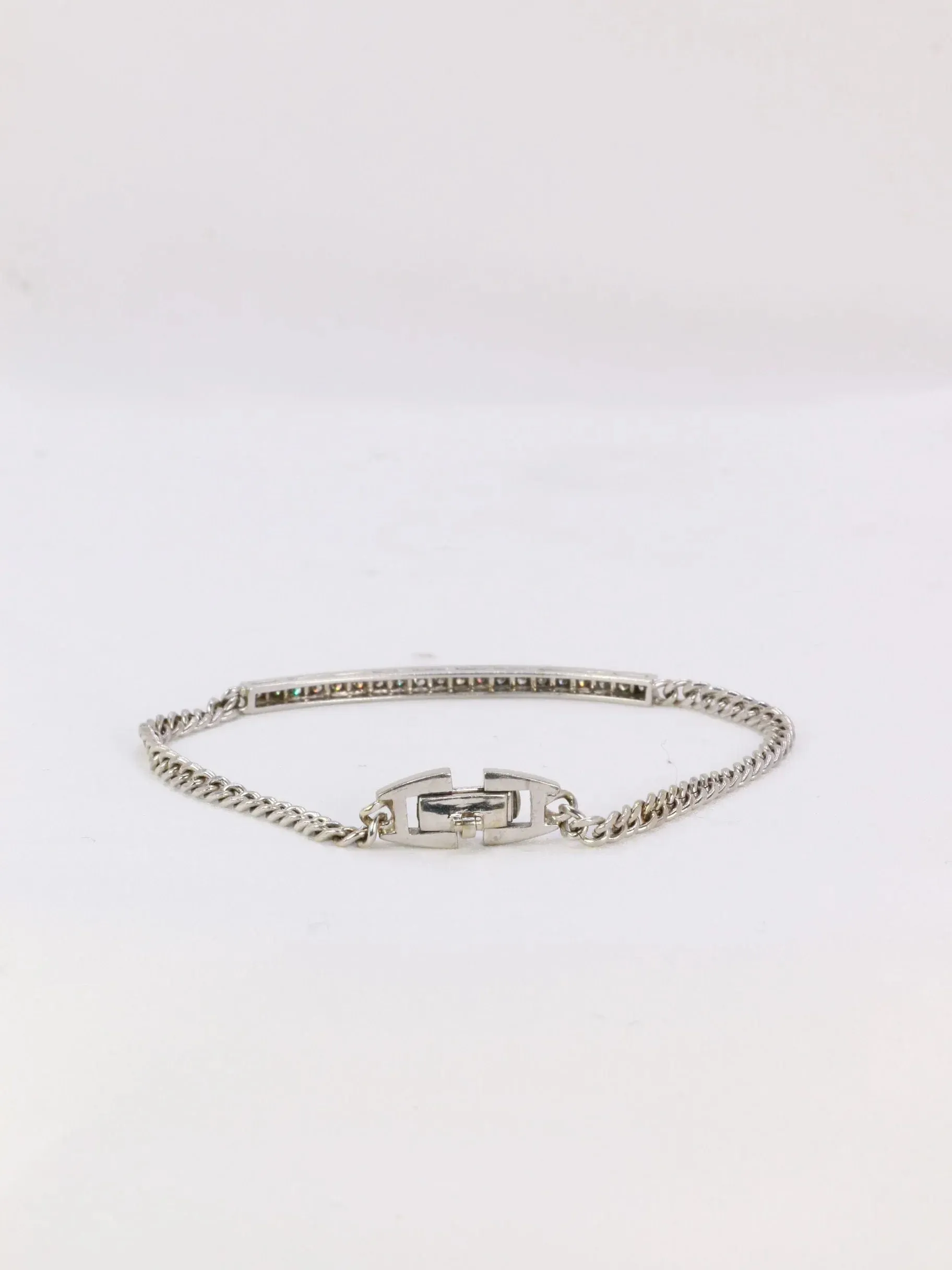 Bracelet chaîne gourmette ligne 20 diamants 0,6 ct sold by 58 Facettes product image thumbnail 4