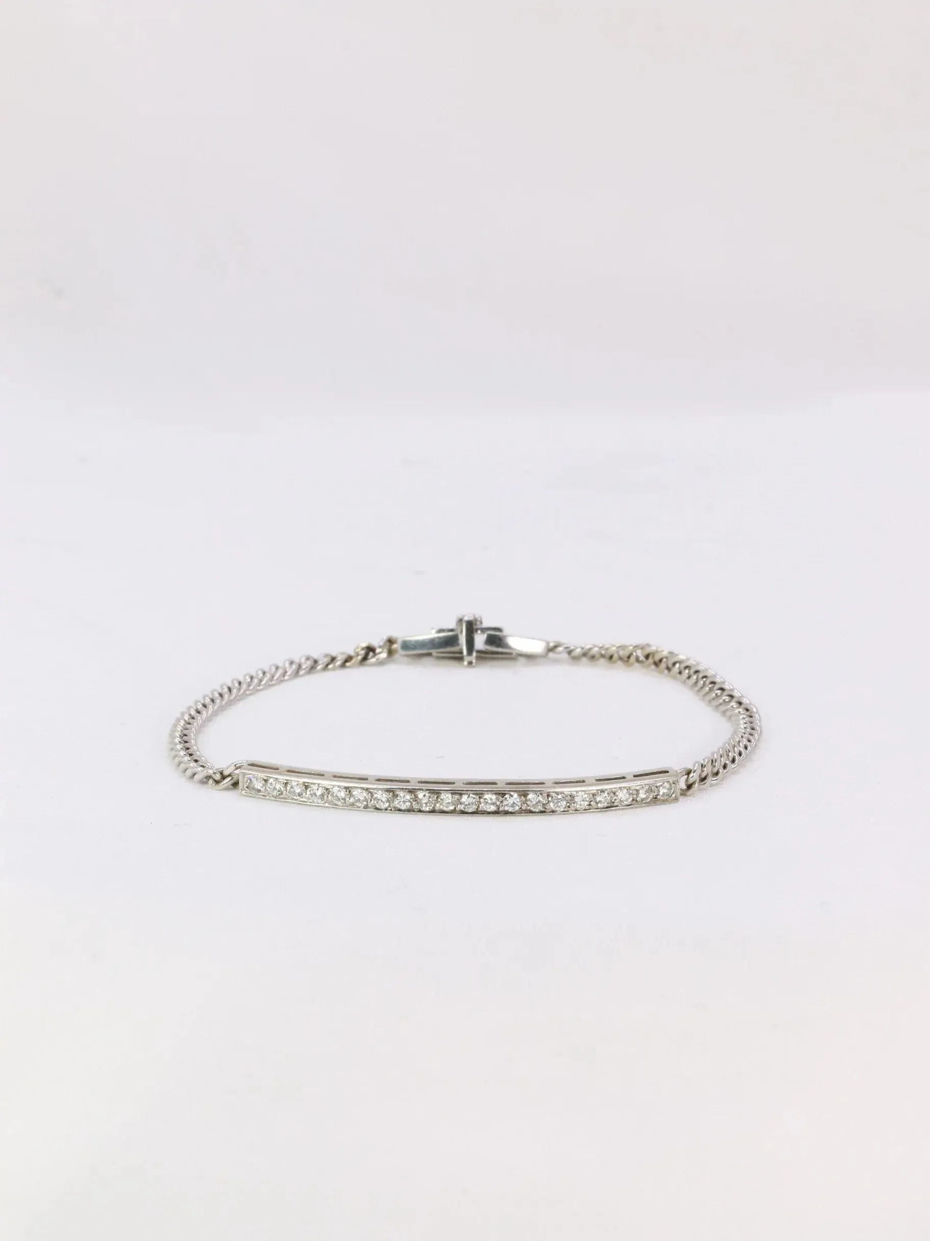 Bracelet chaîne gourmette ligne 20 diamants 0,6 ct sold by 58 Facettes product image thumbnail 5
