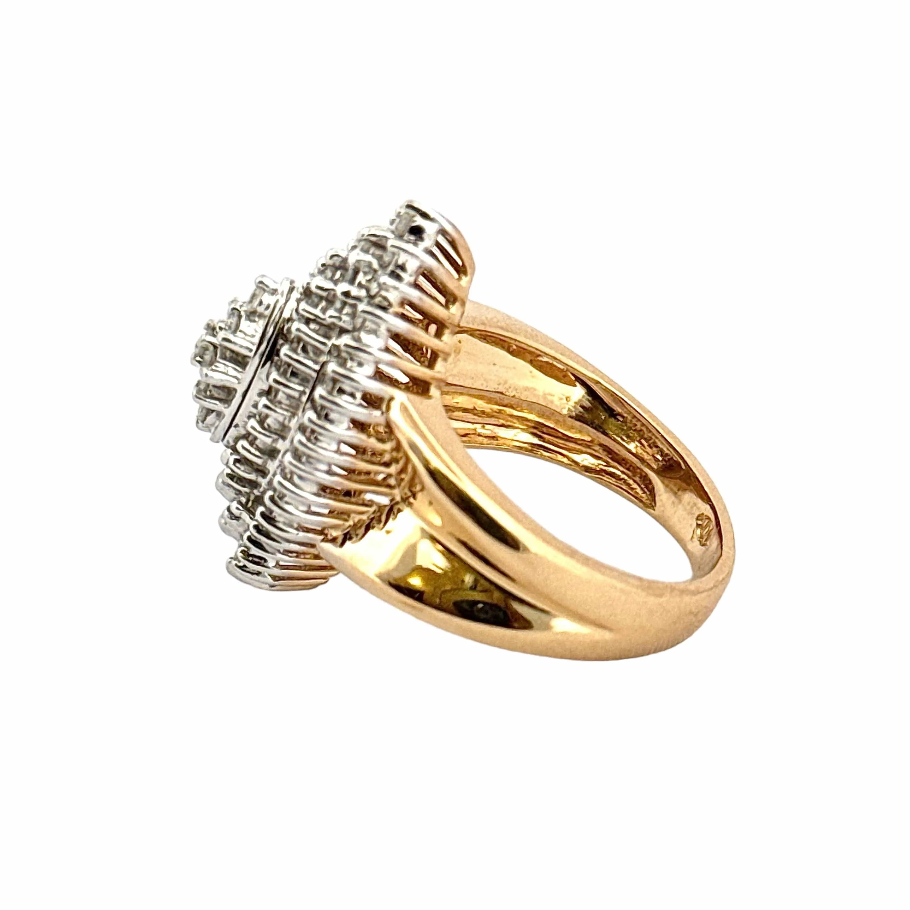 Bague vintage forme marquise or et diamants sold by 58 Facettes product image thumbnail 4