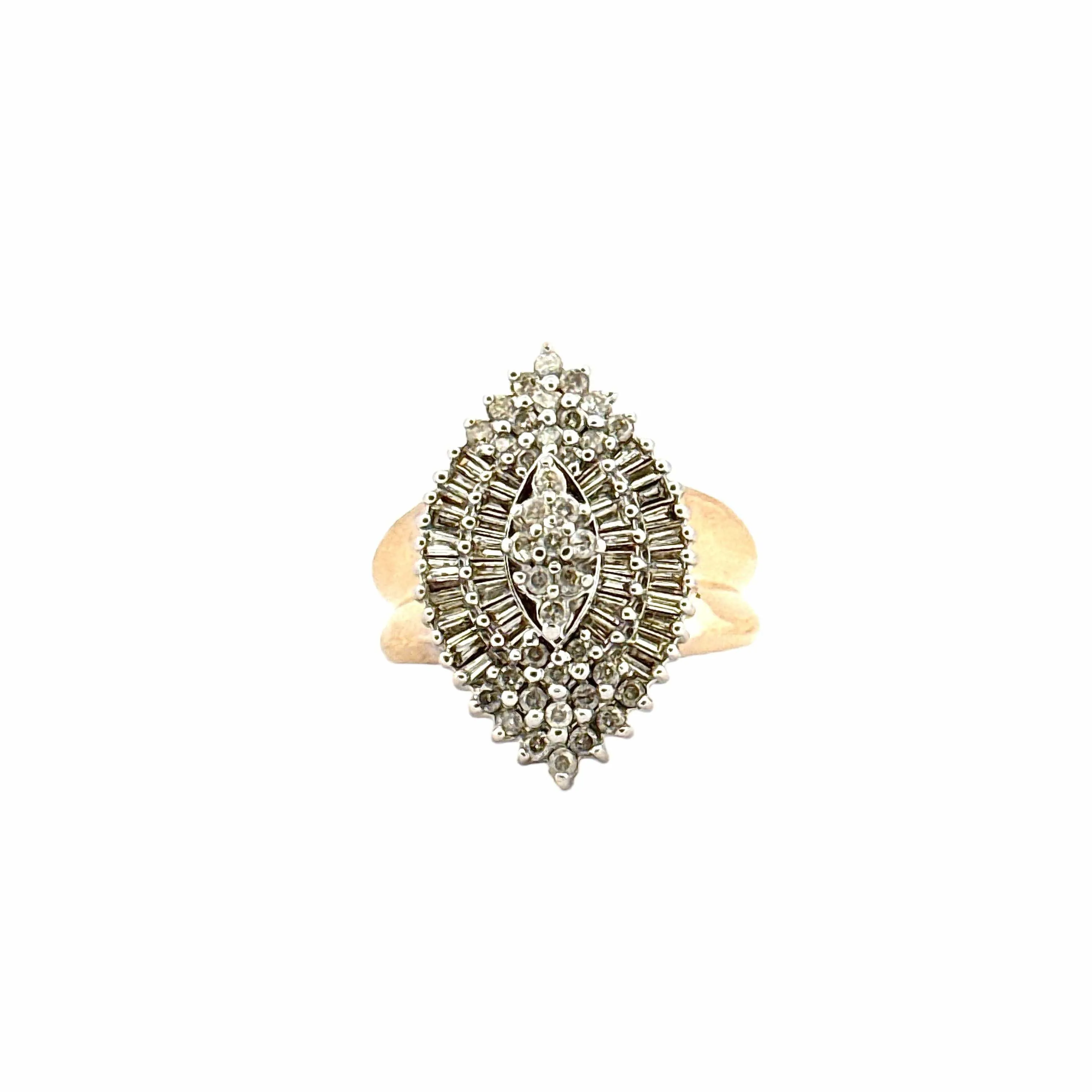 Bague vintage forme marquise or et diamants sold by 58 Facettes product image thumbnail 5