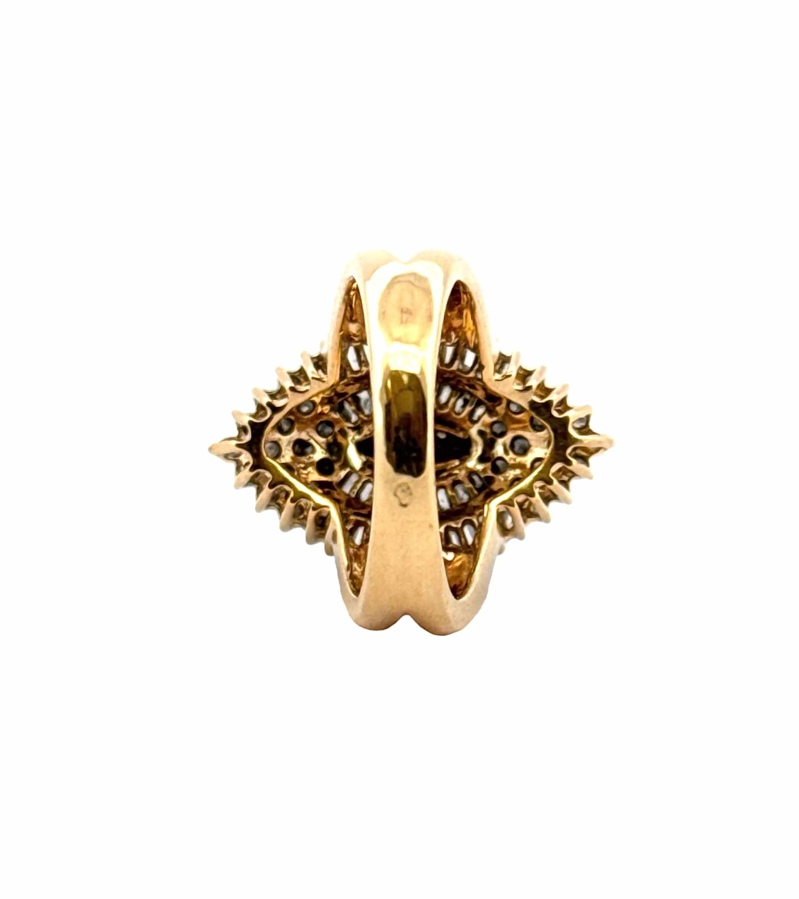 Bague vintage forme marquise or et diamants sold by 58 Facettes product image thumbnail 3