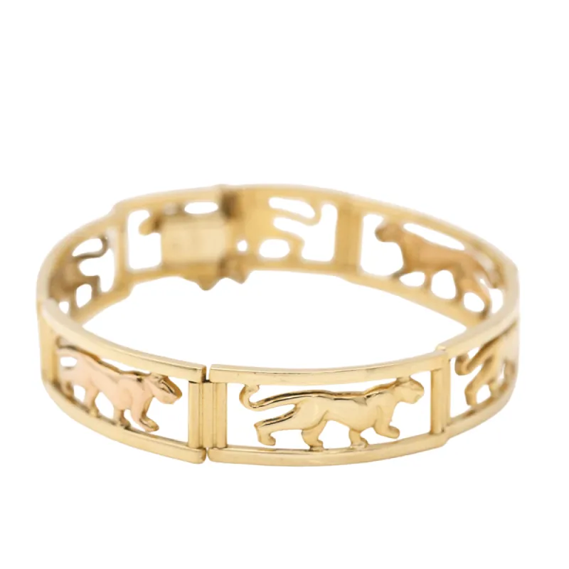 Bracelet doré félins sold by 58 Facettes