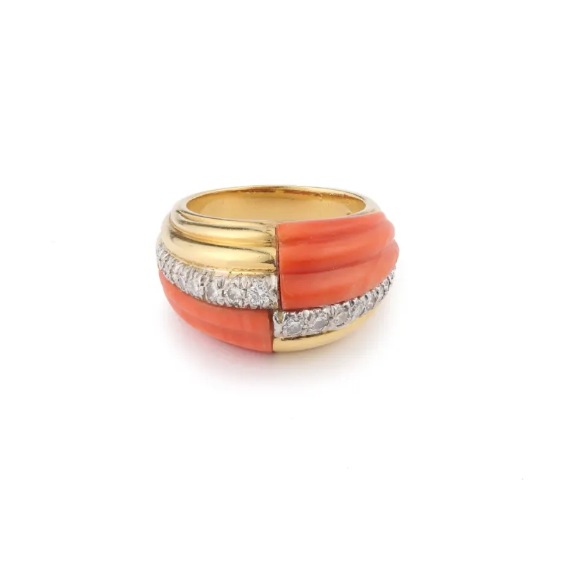 Bague Kutchinsky Corail Diamants Or Jaune sold by 58 Facettes
