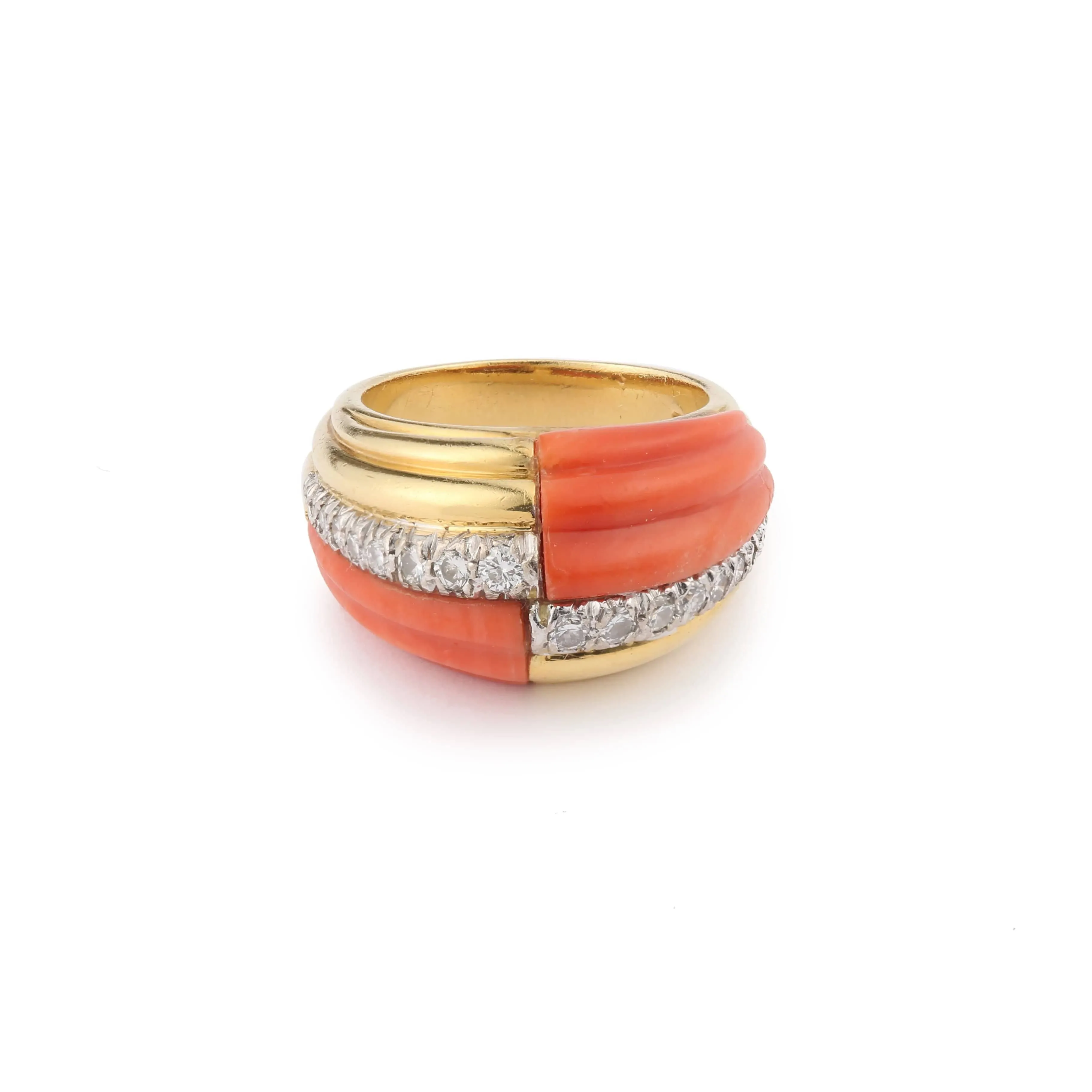 Bague Kutchinsky Corail Diamants Or Jaune sold by 58 Facettes