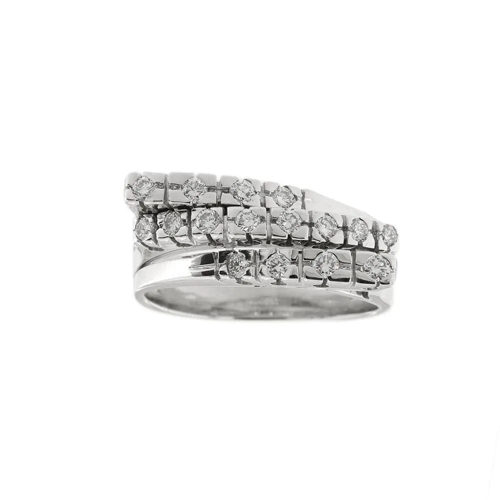 Bague rivière triple en or blanc 18 carats et diamants 0,48 ct sold by 58 Facettes product image thumbnail 5