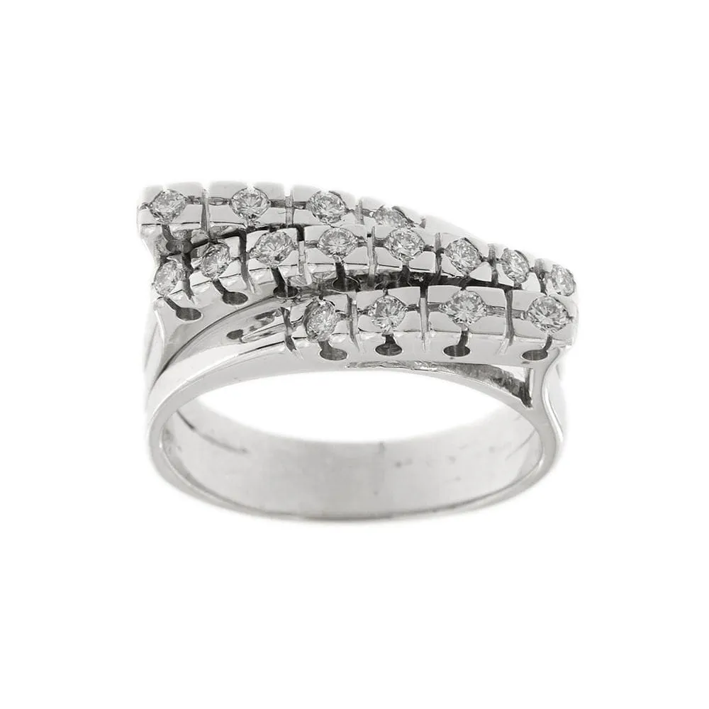 Bague rivière triple en or blanc 18 carats et diamants 0,48 ct sold by 58 Facettes product image thumbnail 4