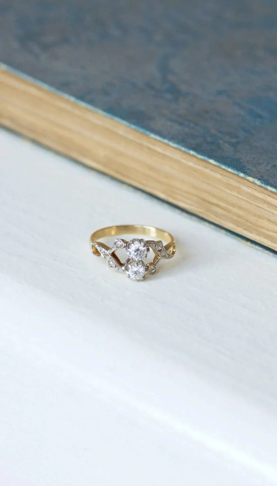 Bague "Toi et Moi" Or jaune Platine Diamants sold by 58 Facettes product image thumbnail 4