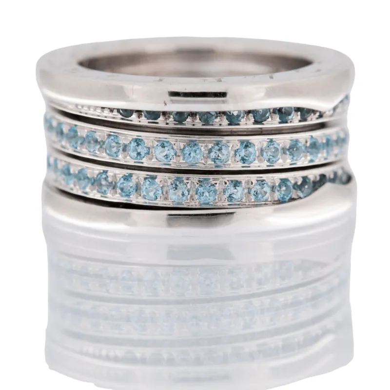 Bulgari B.Zero1 - Bague en or blanc 18 carats et aigue-marine sold by 58 Facettes