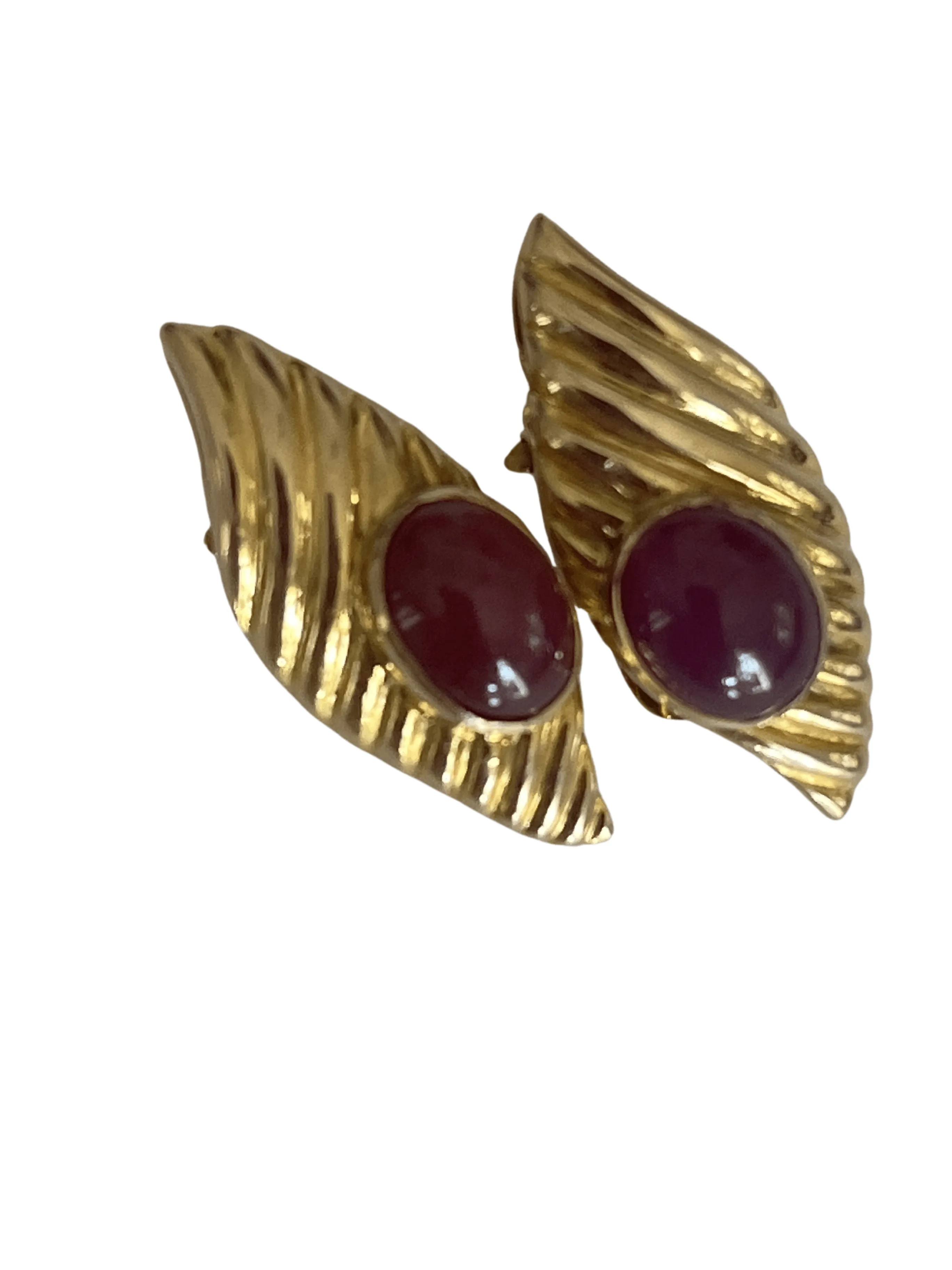 Boucles d'Oreilles Or Jaune Rubis Cabochon sold by 58 Facettes