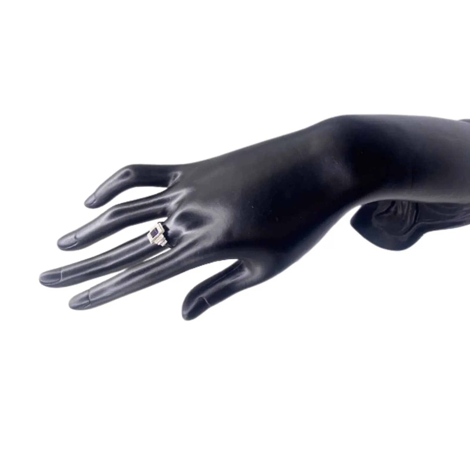 Bague Art Déco Or Blanc Saphir sold by 58 Facettes product image thumbnail 3