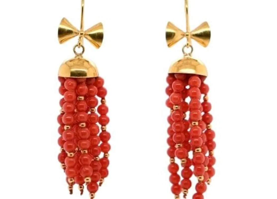 Boucles d'oreilles Vintage Corail  Or Jaune sold by 58 Facettes