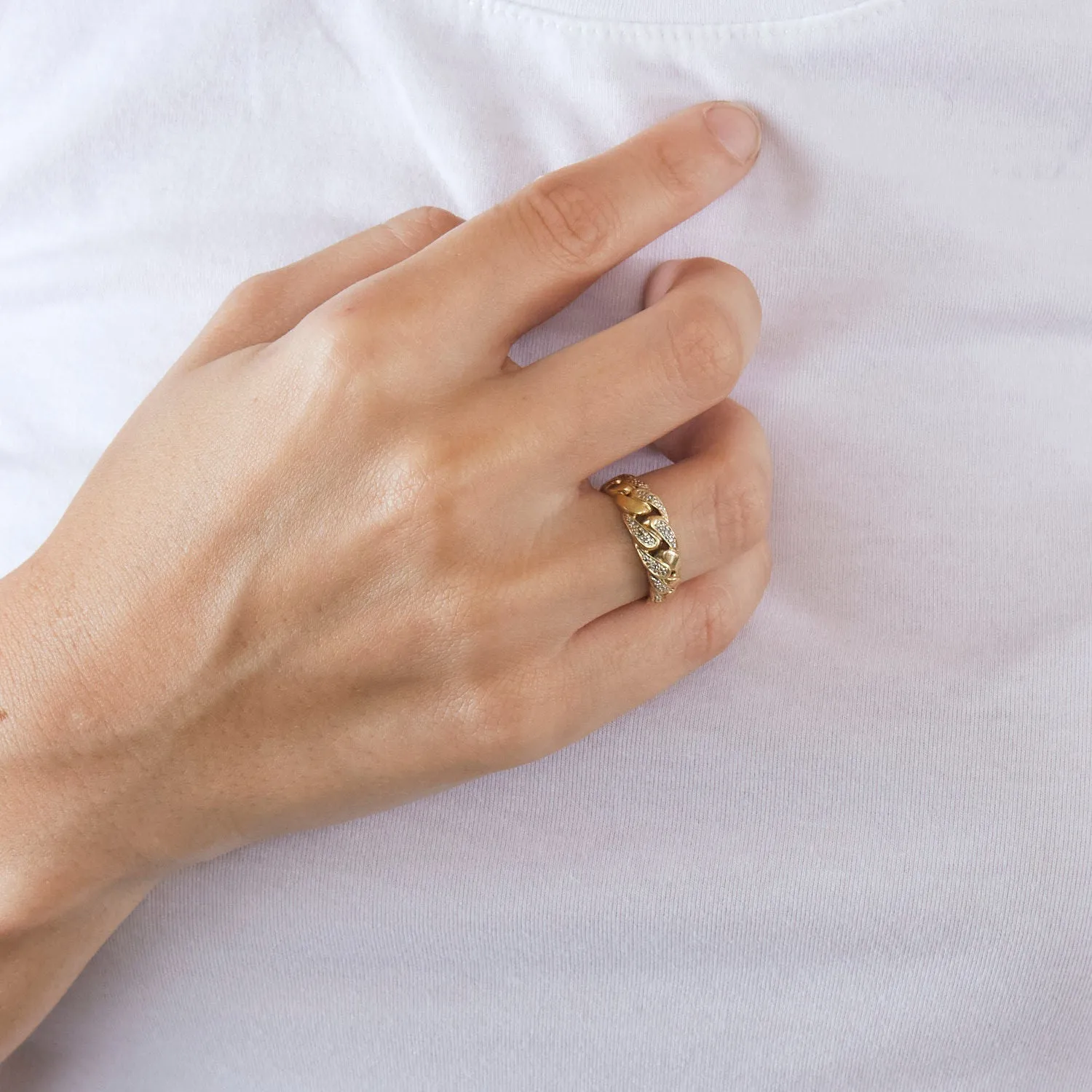 Bague maille gourmette 4 diamants sold by 58 Facettes product image thumbnail 2