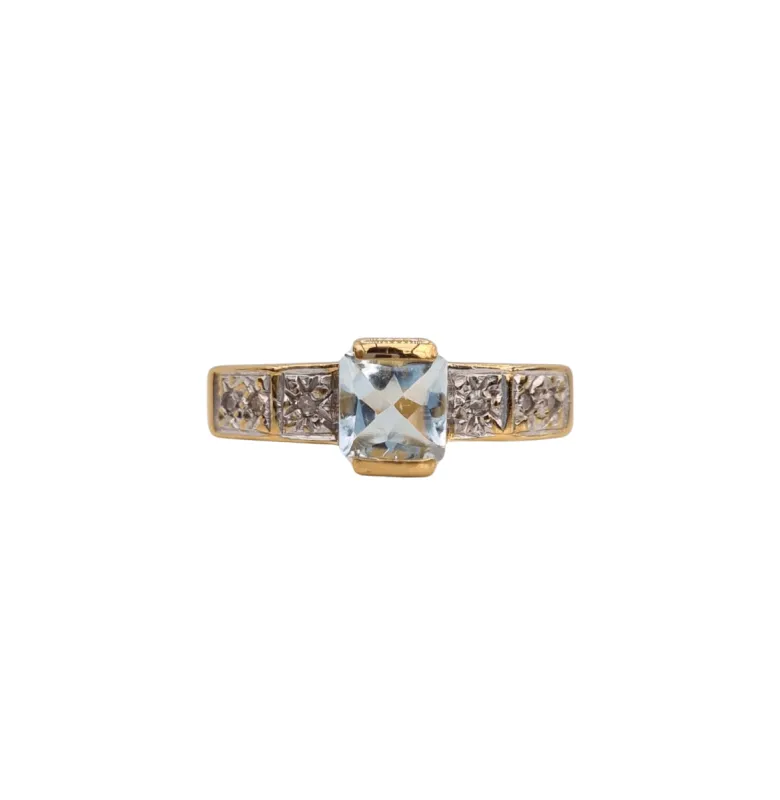 Bague Art Déco Aigue-Marine made by 58 Facettes