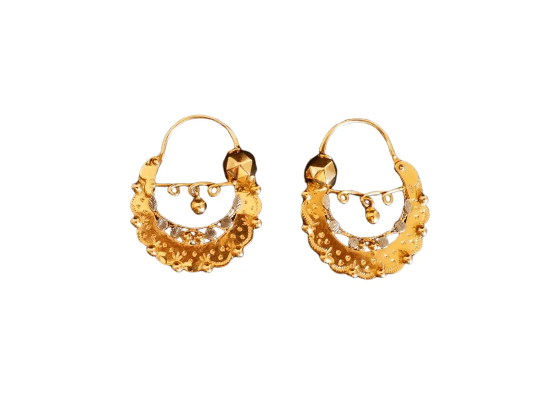 Créoles Savoyardes en Or Blanc et Or Jaune sold by 58 Facettes