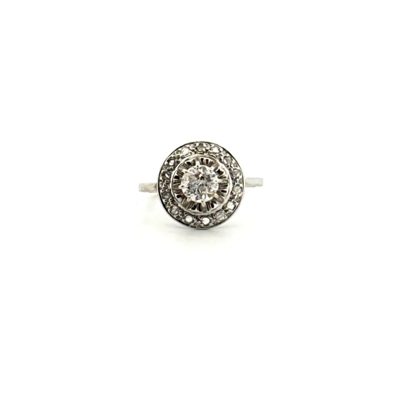 Solitaire Or blanc et diamants sold by 58 Facettes