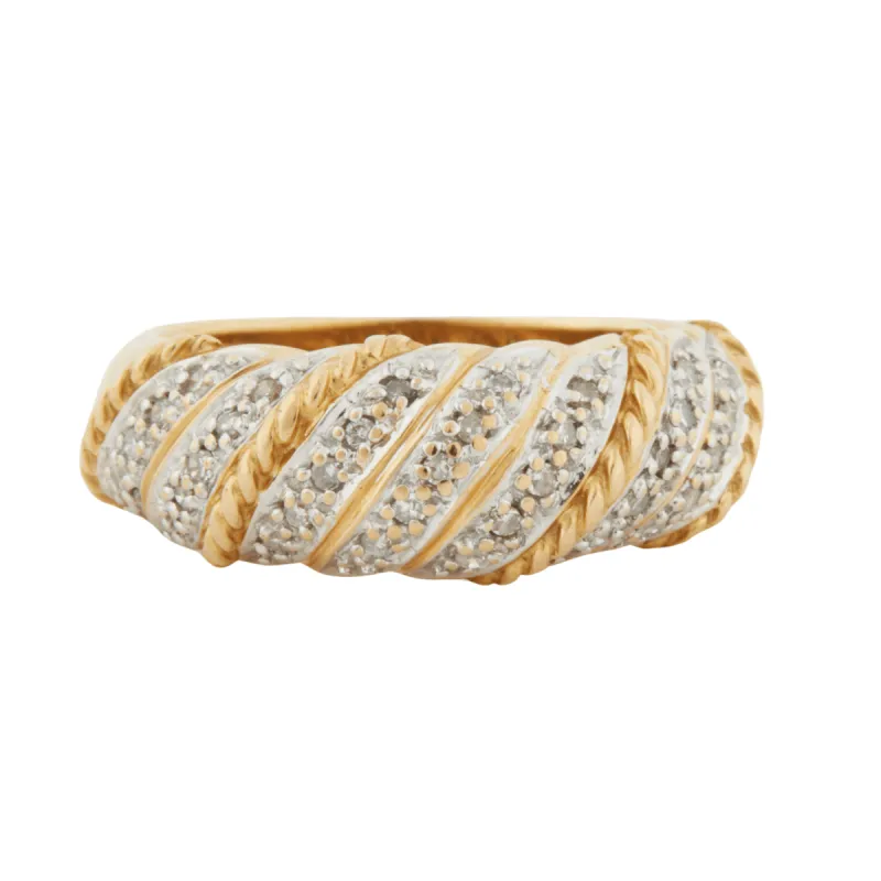 Bague Diamants or jaune et blanc sold by 58 Facettes