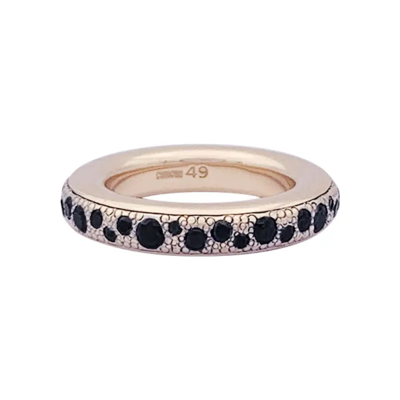Bague Pomellato "Iconica" or rose, diamants noirs. sold by 58 Facettes