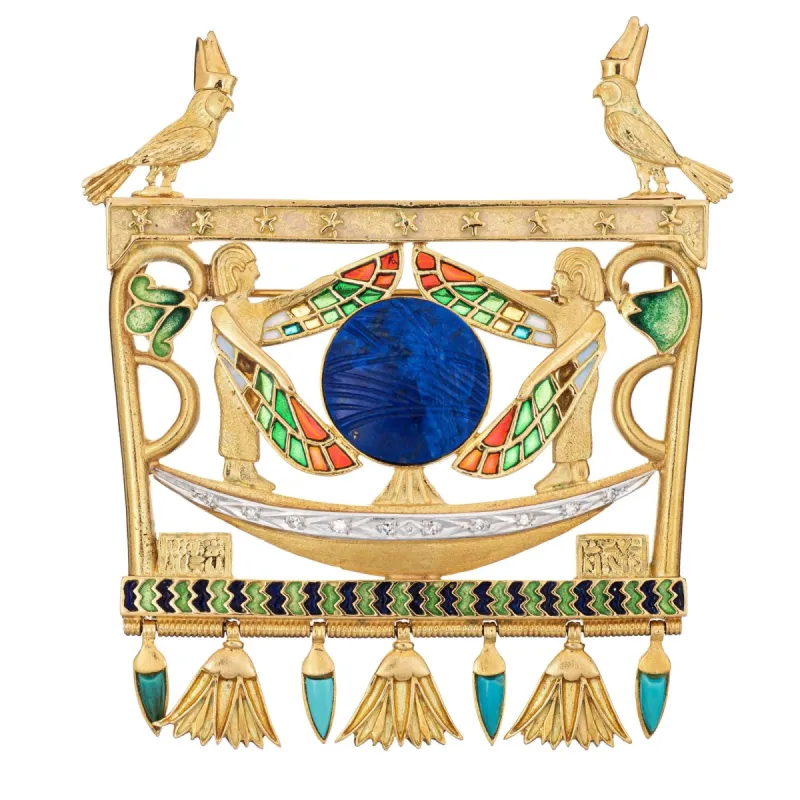 Pendentif égyptien Isis vintage Lapis Diamants sold by 58 Facettes