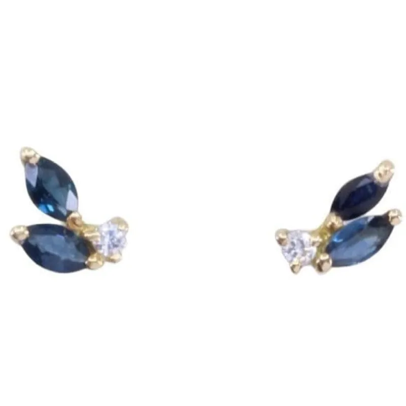 Boucles d'oreilles or jaune, saphirs et diamants sold by 58 Facettes