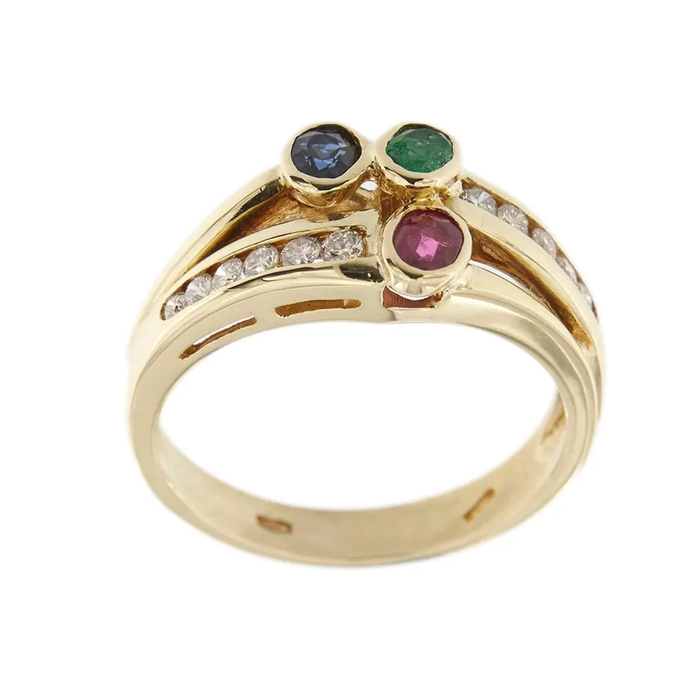 Bague avec rubis, émeraude, saphir et diamants sold by 58 Facettes product image thumbnail 5