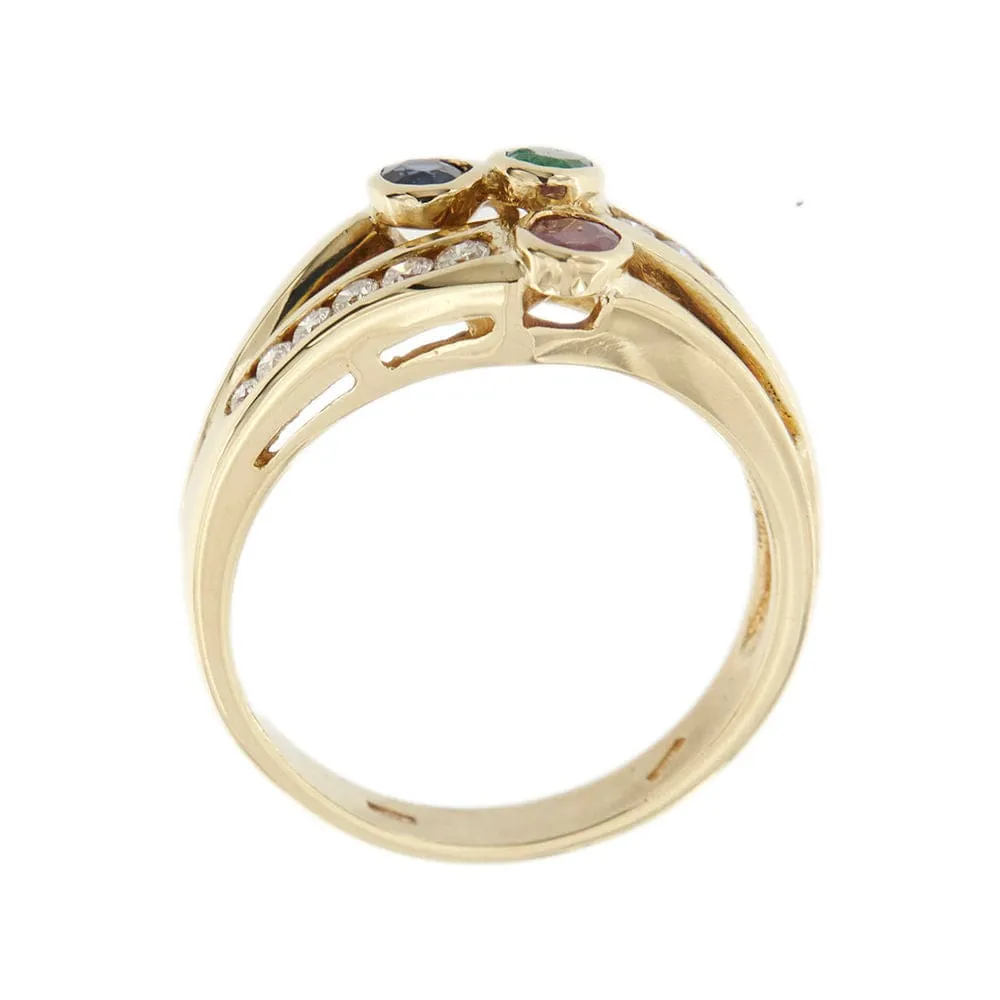 Bague avec rubis, émeraude, saphir et diamants sold by 58 Facettes product image thumbnail 3