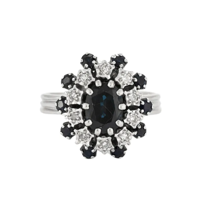 Bague Marguerite Saphirs Diamants sold by 58 Facettes