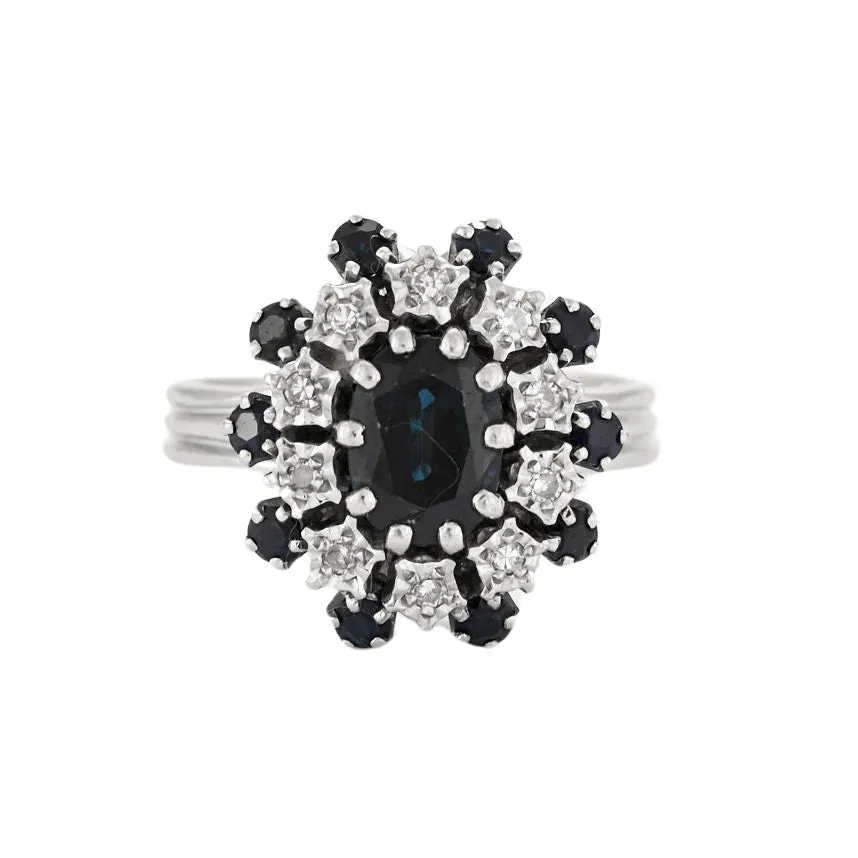 Bague Marguerite Saphirs Diamants sold by 58 Facettes
