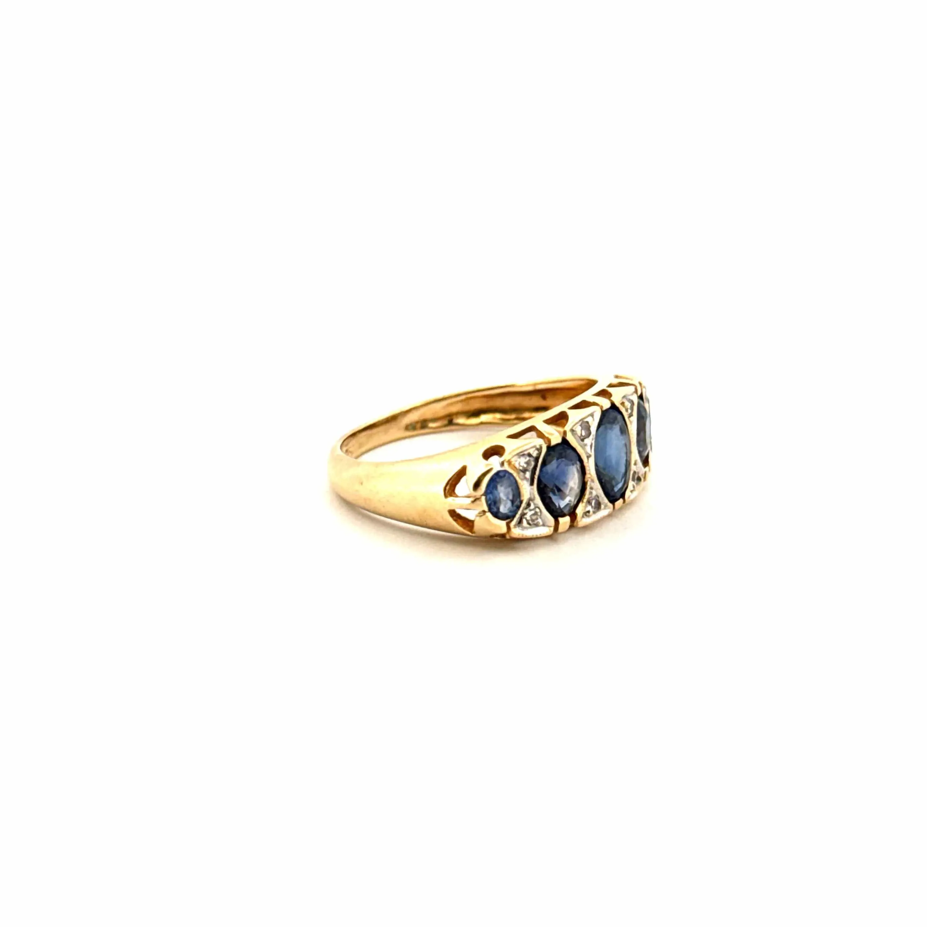 Bague Jarretière Or Jaune 18 k Saphirs & Diamants sold by 58 Facettes product image thumbnail 4
