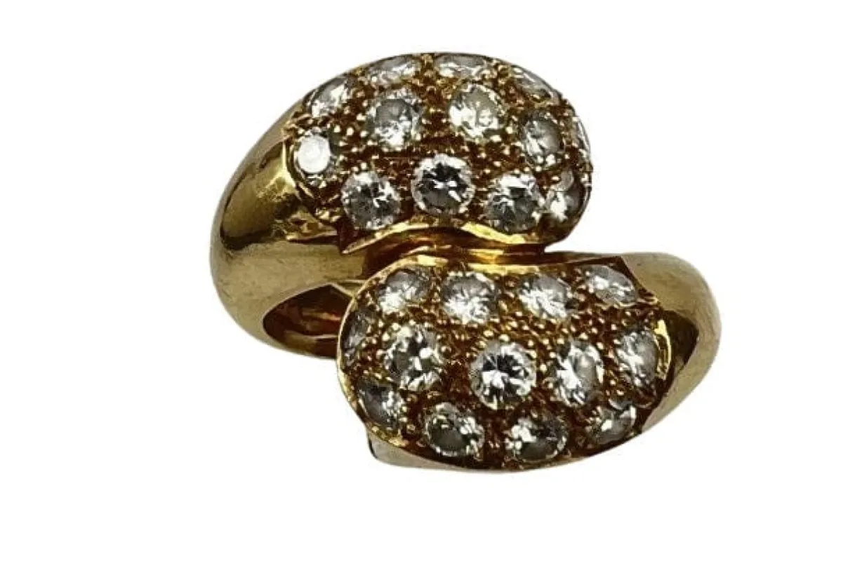 Bague Croisée Or jaune Diamants sold by 58 Facettes