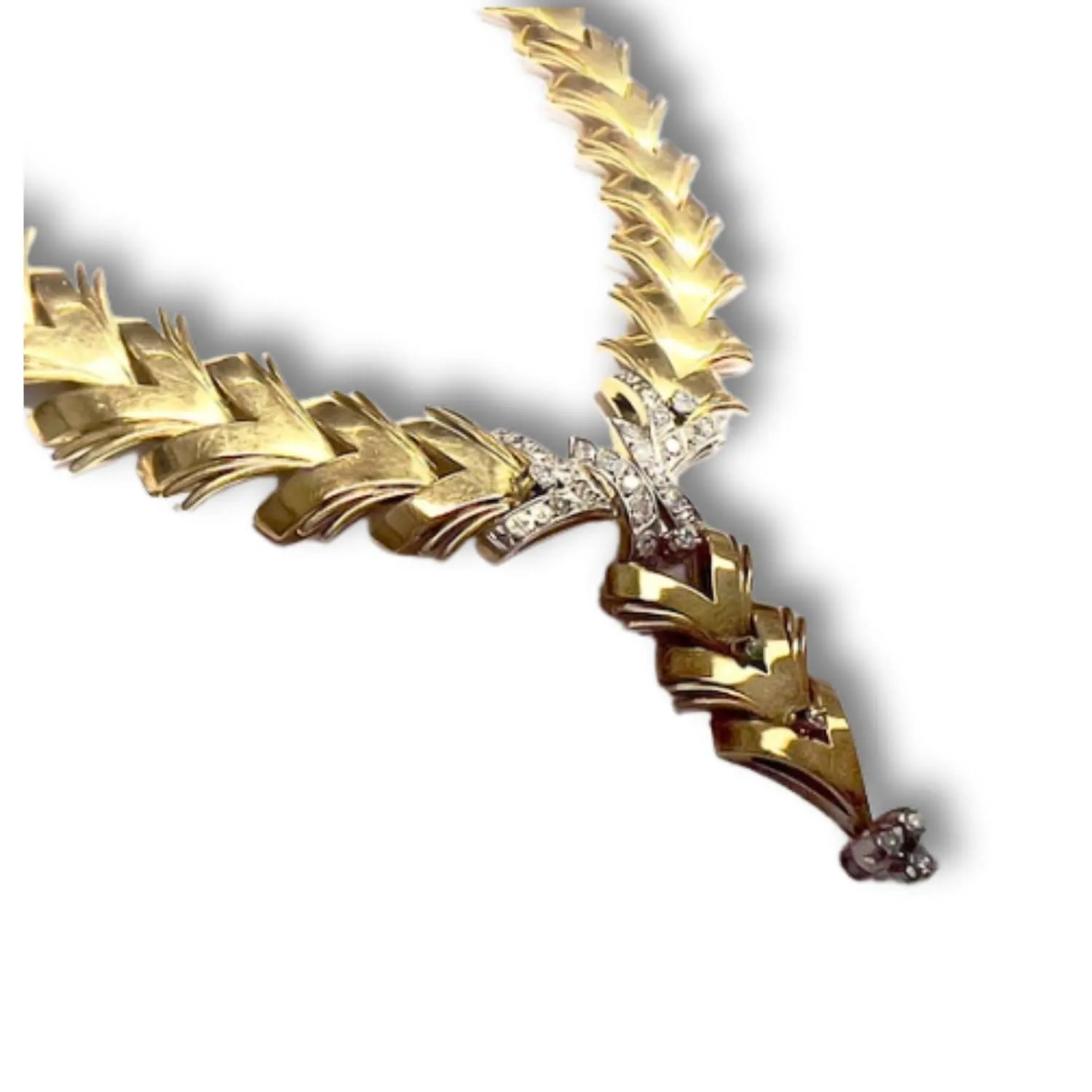 Collier ras de cou Spike en or 18 ct au design rétro avec diamants sold by 58 Facettes product image thumbnail 2