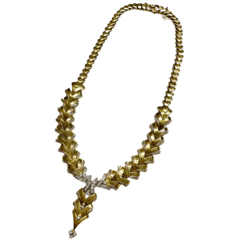 Collier ras de cou Spike en or 18 ct au design rétro avec diamants sold by 58 Facettes