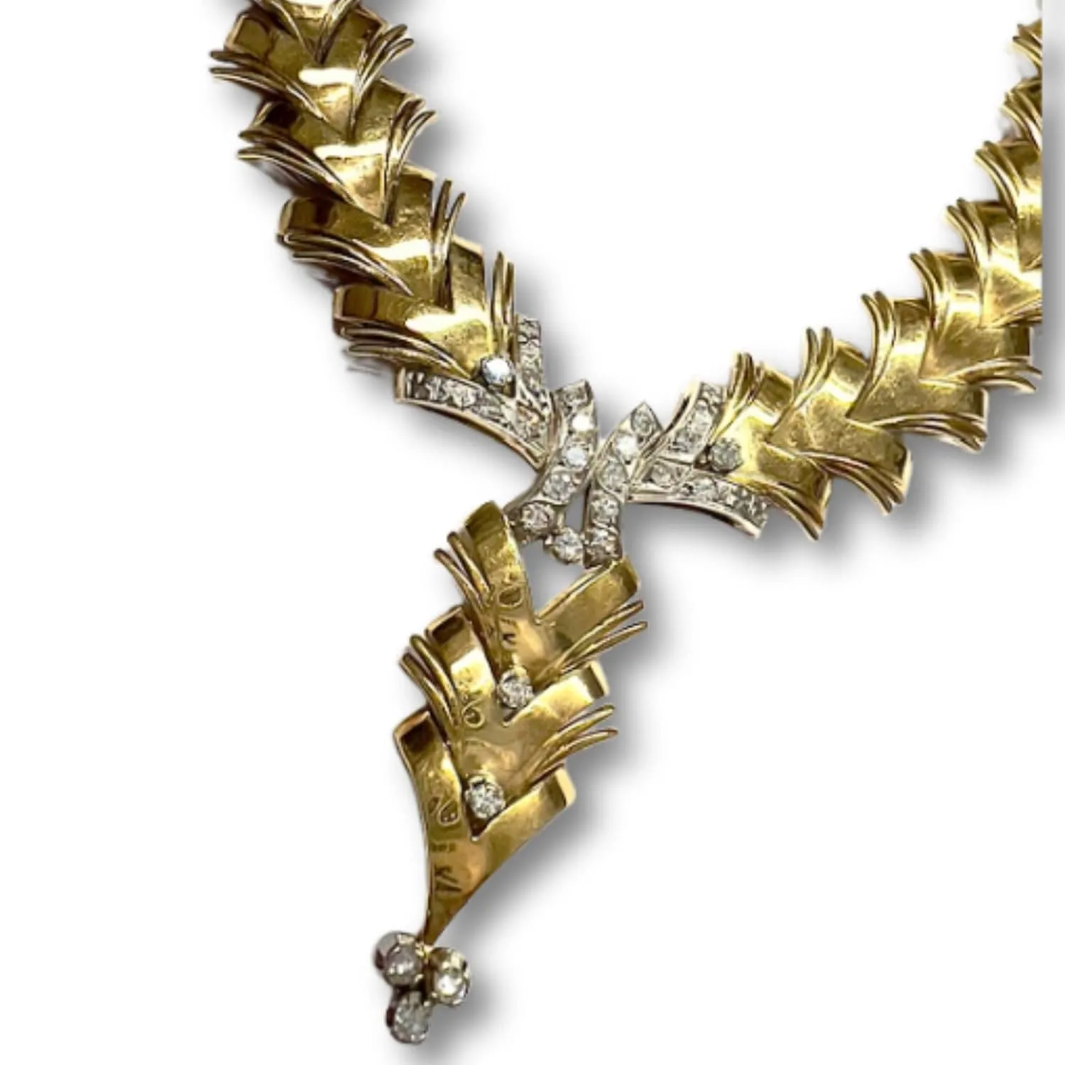 Collier ras de cou Spike en or 18 ct au design rétro avec diamants sold by 58 Facettes product image thumbnail 4