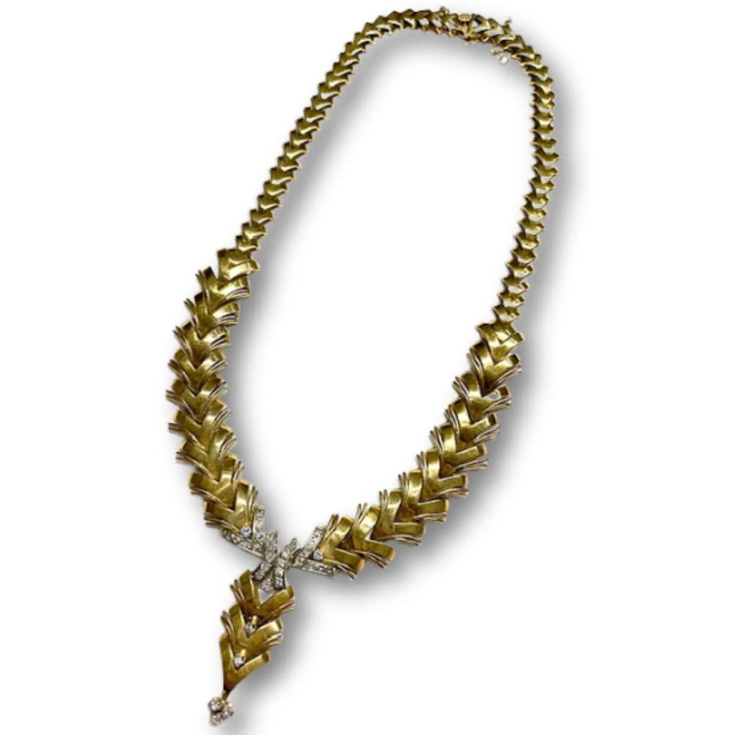 Collier ras de cou Spike en or 18 ct au design rétro avec diamants sold by 58 Facettes product image thumbnail 5
