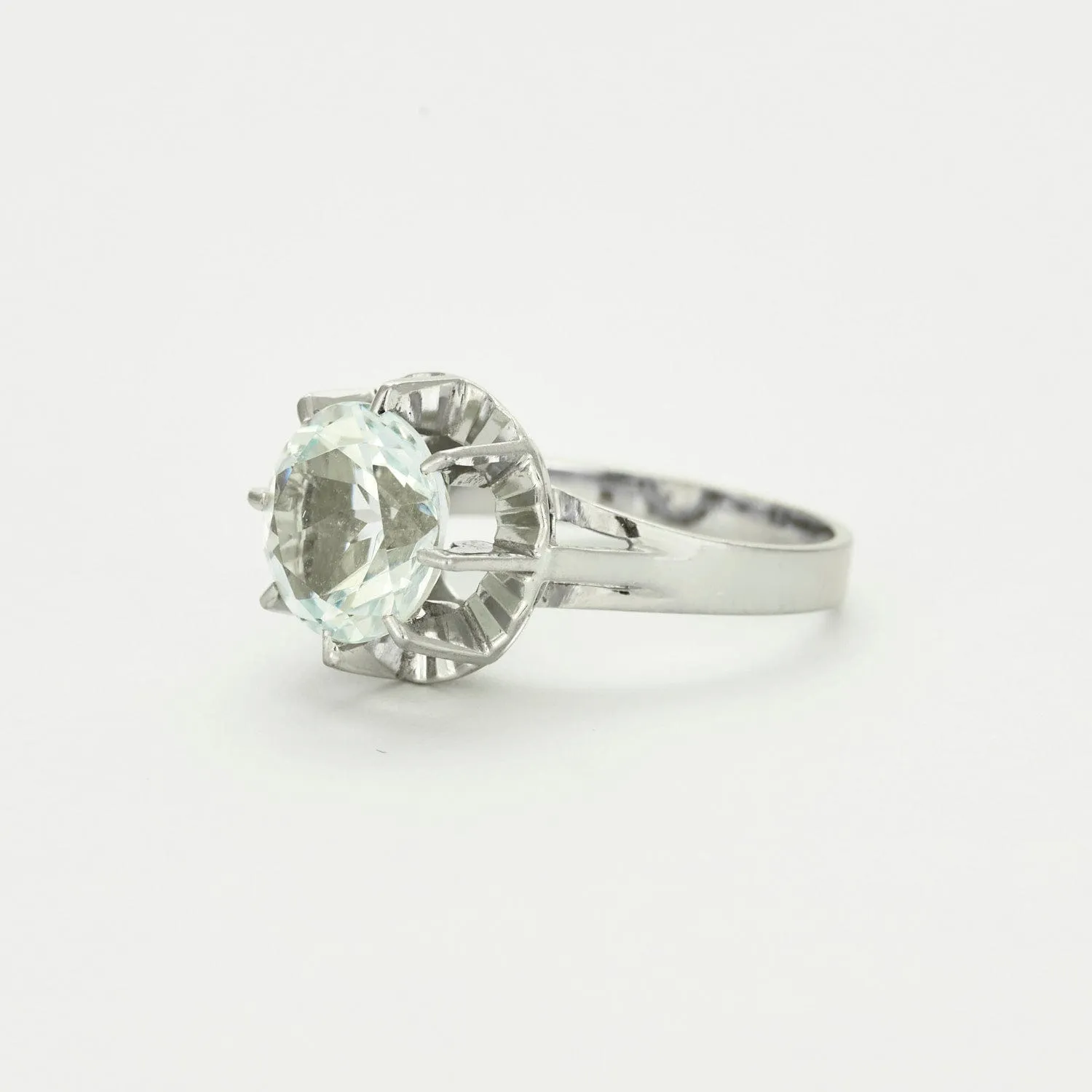 Bague en or gris serti d'une aigue marine sold by 58 Facettes product image thumbnail 3