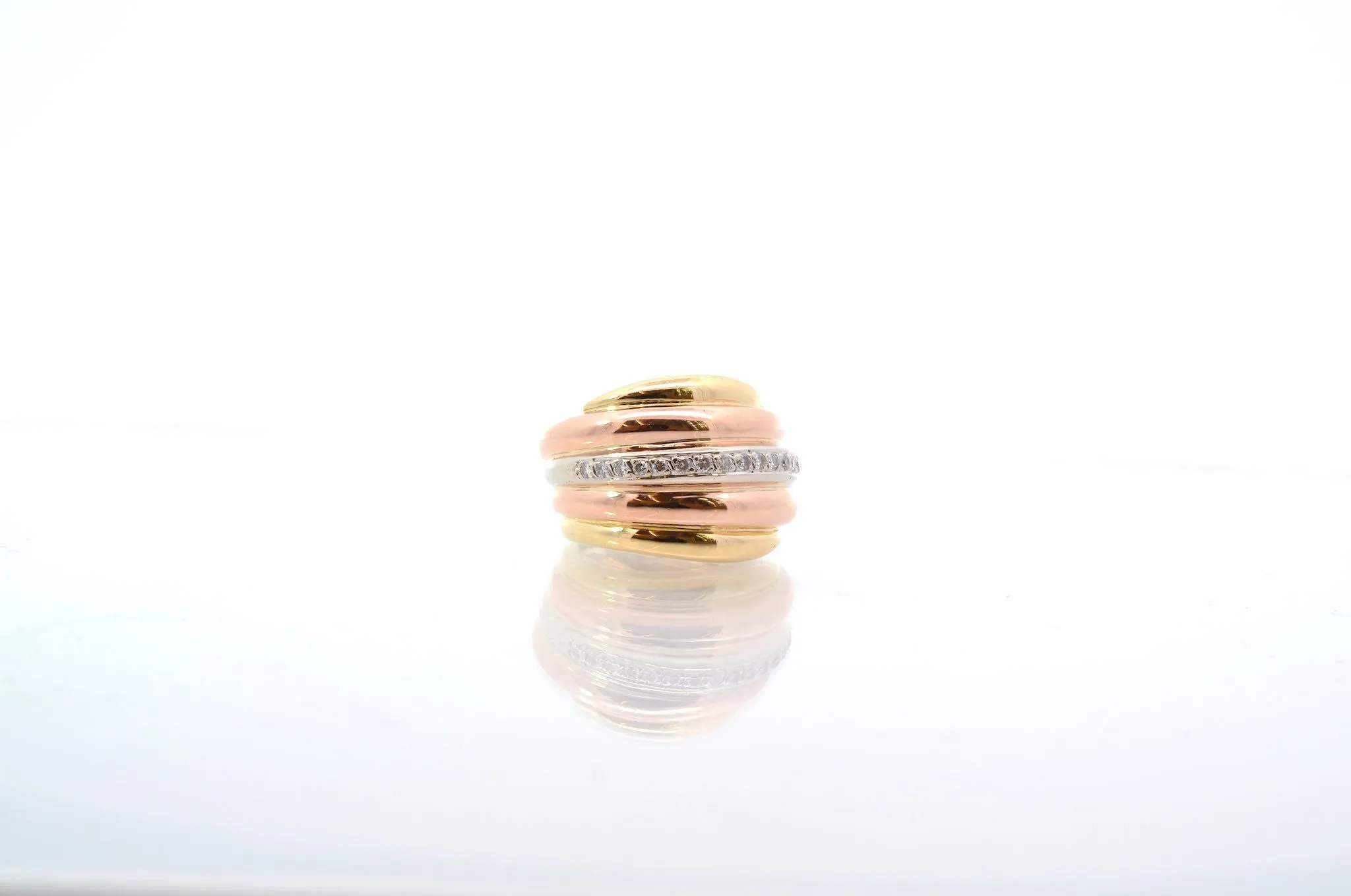 Bague diamants en or rose et jaune sold by 58 Facettes product image thumbnail 3