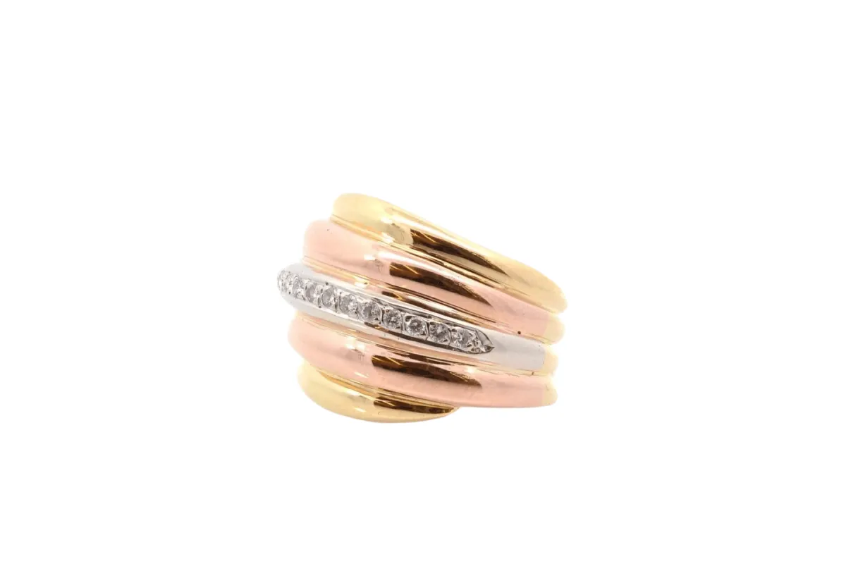 Bague diamants en or rose et jaune sold by 58 Facettes