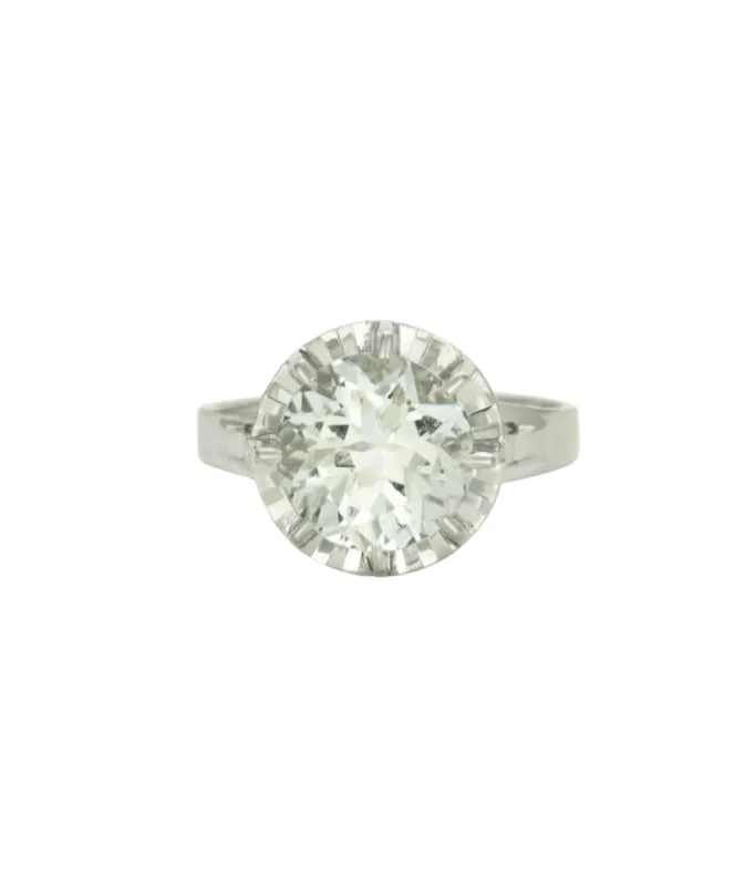 Bague en or gris serti d'une aigue marine sold by 58 Facettes