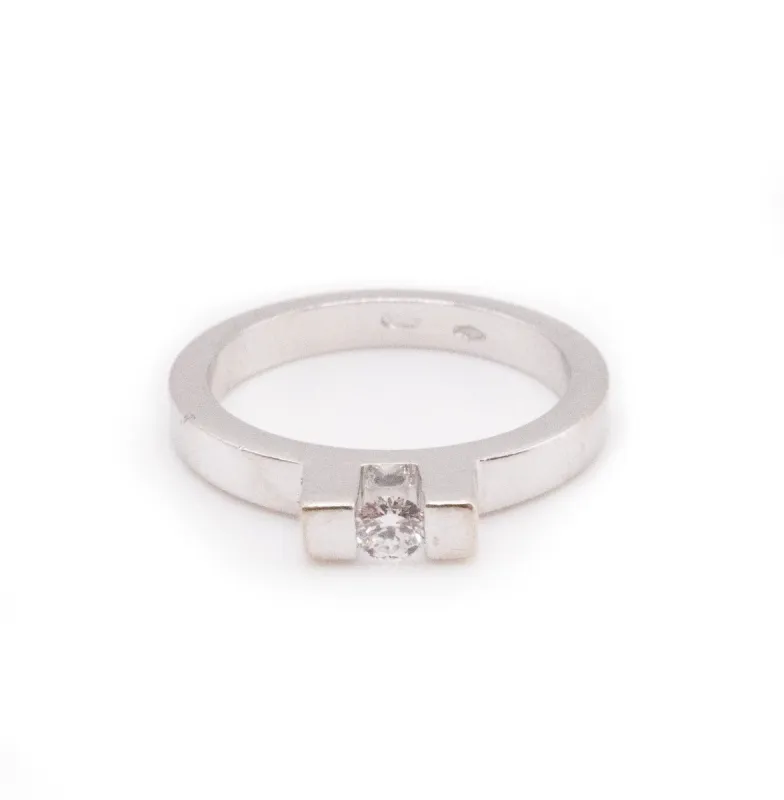 Solitaire Minimaliste Or Blanc 18k Diamant sold by 58 Facettes