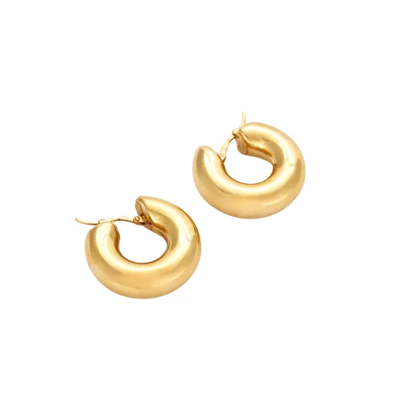 Boucles d'oreilles créoles or jaune poli sold by 58 Facettes